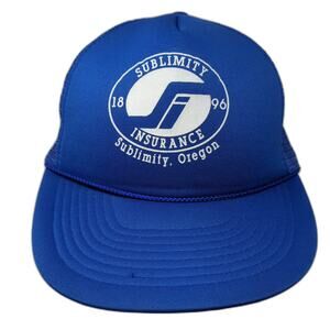 Sublimity Insurance 1896 Snapback Trucker Hat Blue OS Adjustable Rope Mohr's